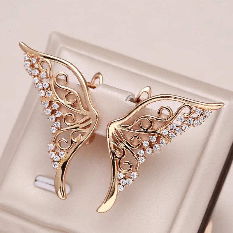 Brincos Femininos Borboleta Elegante com Zircônia